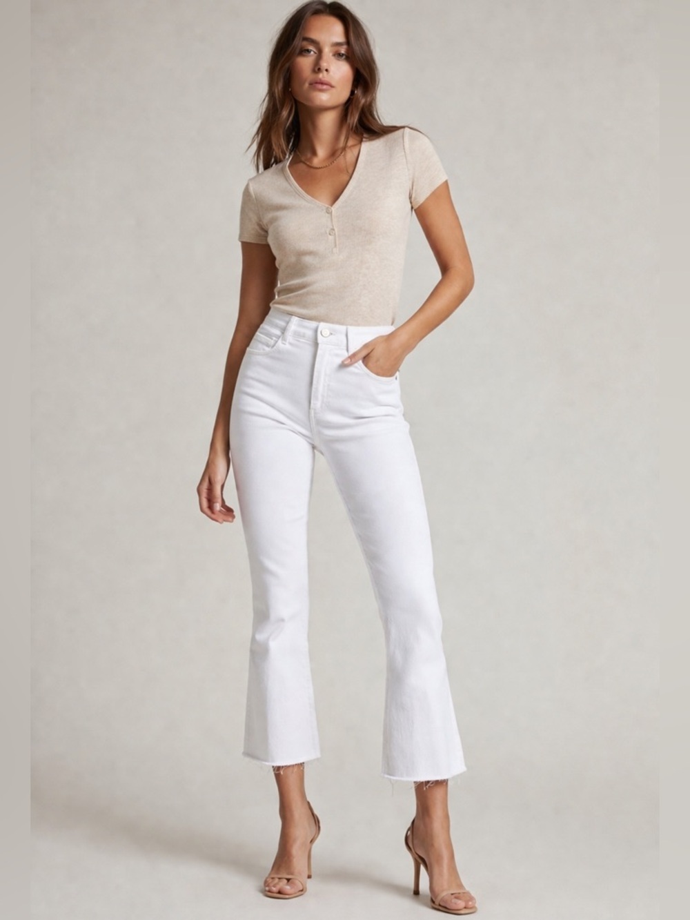 L’AGENCE Mira White Cropped Jeans Size 24